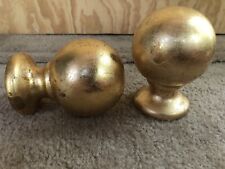 Par de bolas vintage de madeira dourada com acabamentos para cama meados do século moderno MCM comprar usado  Enviando para Brazil