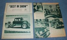 1932 Ford 5-Window Coupe Vintage Hot Rod Article "Best in Show" --From 1962-- for sale  Livermore