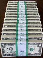 Paquete de (20) NUEVOS $2 Billetes Sin Circular Serie Consecutiva # Dos Dólares DINERO REAL, usado segunda mano  Embacar hacia Argentina