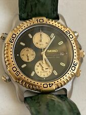 Rare montre Seiko Chronographe panda Sport 150 vert Green Dial Ref 7T32-6C09 TBE d'occasion  Rambouillet
