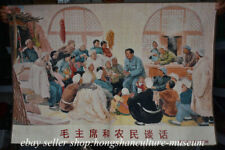 36" Chinese leader Chairman Mao With Farmers Hang Silk Embroidery Thangka Tangka comprar usado  Enviando para Brazil