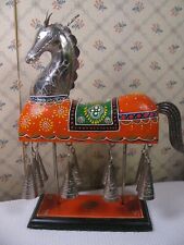 Indian Eurasia Rajasthani Traditional Wood & Metal Hand Painted Horse Bells, used for sale  Shipping to South Africa