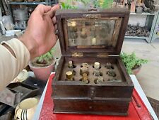 Usado, Antigua década de 1850 botella de perfume de madera tallada a mano caja con cajón segunda mano  Embacar hacia Argentina