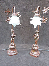 vintage glass table lamp pair for sale  WIGSTON