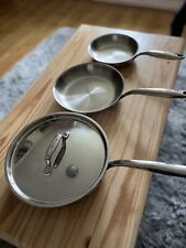 Used, Breville Stainless Steel Induction Optimised Set X 3 Sauté Frying Pans With Lid for sale  Shipping to South Africa