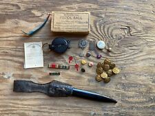 Pre WW1 - WW2 Lot Compass Scabbard Pins Medals Buttons 1911 WWII Ammo Box WWI US for sale  Shipping to South Africa