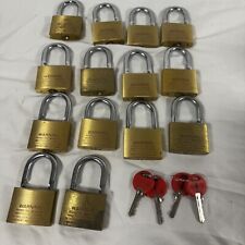 Lot of 14 Chateau Brass Padlocks Keyed Alike 1-1/2” Lock Includes 4 Keys for sale  Shipping to South Africa