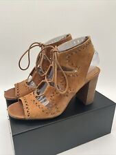 Sandálias Lucky Brand Genevie couro marrom camurça gaiola com cadarço gladiador tamanho 8.5 comprar usado  Enviando para Brazil