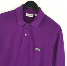 Camisa polo masculina Lacoste roxa manga longa algodão Devanlay tamanho Fr 4 EUA M comprar usado  Enviando para Brazil