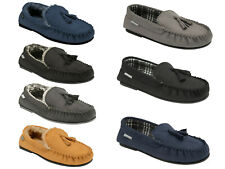 Dunlop Mens Moccasin Slippers Loafers Faux Suede Warm Lined Outdoor Sole 'Duke' for sale  Shipping to South Africa