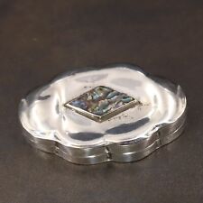 vintage silver box abalone for sale  USA