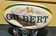 Réplica de bola de rugby Gilbert África do Sul ~ Tamanho 5 ~ Assinada por cinco jogadores comprar usado  Enviando para Brazil