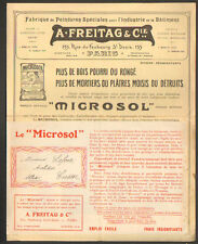 PARIS (X° Arrt) USINE de PEINTURE & VERNIS Microsol "A. FREITAG & Cie" en 1909 comprar usado  Enviando para Brazil