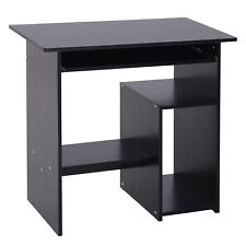 HOMCOM Compact Small Computer Table Wooden Desk Keyboard Tray Storage Black for sale  Shipping to South Africa