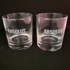 Juego de 2 gafas transparentes de vodka Lowball grabadas ABSOLUT segunda mano  Embacar hacia Argentina