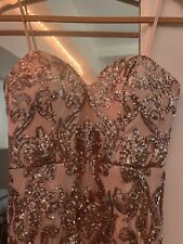 Vestido de gala de noite Lulu’s lantejoulas sem alças novo sem etiquetas - Rosa + dourado maxi longo - Tamanho P comprar usado  Enviando para Brazil