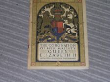 Coronation programme elizabeth for sale  DEVIZES