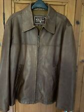 mens tan leather bomber jacket for sale  SWADLINCOTE