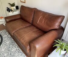 Leather tan sofa for sale  CHORLEY
