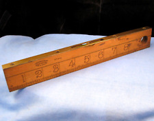 BRASS & WOOD ANTIQUE JOHN RABONE SPIRIT WATER LEVEL 10" MEASURING RULER RULE for sale  Shipping to South Africa