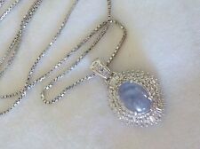 Gorgeous Platinum Grey Star Sapphire Diamond Necklace - 10 gms, 20 in, 4.43 ctw for sale  Pasadena