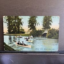 Usado, Cartão postal antigo vintage barco antigo canoagem em torno de Belle Isle Detroit Michigan MI comprar usado  Enviando para Brazil