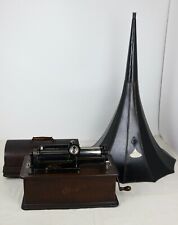 Antique Edison Home Cylinder Phonograph Record Player w/ Horn - Works, See Desc. for sale  Shipping to Canada