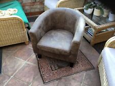 tan leather tub chair for sale  GLOUCESTER