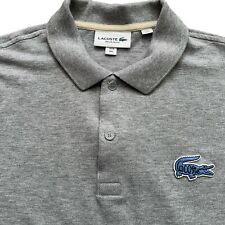 Camisa polo masculina Lacoste tamanho G manga curta grande emblema de crocodilo ajuste regular cinza comprar usado  Enviando para Brazil