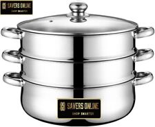 3-Layer Steaming Cookware Food Steamer Pot with Lid, 28cm Steam Pot Set (E214) for sale  Shipping to South Africa