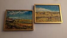 Usado, Pinturas a óleo originais vintage de paisagem rural em tela assinadas por H. Zwick 15 x 11 comprar usado  Enviando para Brazil
