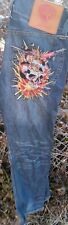 Ed Hardy Bootcut Embroidered Denim 36W 34L Bootcut Used for sale  Shipping to South Africa
