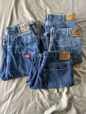 Lot Of 5 Jeans Work Wear Cintas Dickies Mens Size 36x32 Distressed Damaged Stain for sale  Shipping to South Africa