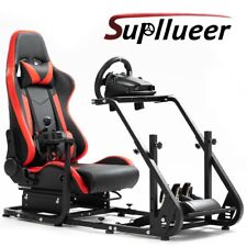 Supllueer Racing Simulator Stojak kokpitu z czerwonym siedziskiem pasuje do Logitech G920 na sprzedaż  Wysyłka do Poland