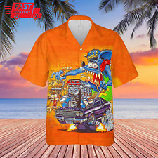 Usado, Camisa havaiana unissex personalizada Rat Fink botão Hot Rod todos os tamanhos laranja comprar usado  Enviando para Brazil