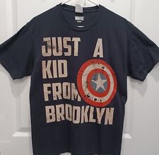 Camiseta masculina manga curta preta Capitão América Kid from Brooklyn tamanho M Marvel  comprar usado  Enviando para Brazil