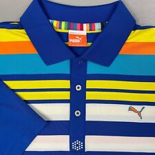Camisa polo masculina Puma Performance golfe azul várias listras grande comprar usado  Enviando para Brazil