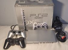 Used, Sony Playstation 2 PS2 Slim Console System Silver W/ 2 Controllers & Box for sale  Springfield