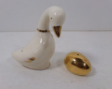 Estátua de ganso com ovo dourado acabamento dourado ganso branco vintage DIVERTIDO E RARO comprar usado  Enviando para Brazil