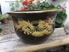Vintage Large Chinese Earthenware Pidan Egg Pot with Dragons and Flower. Plant P for sale  WEYMOUTH