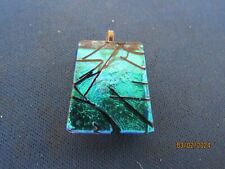 VINTAGE ARTIST MADE BEAUTIFUL FUSED GLASS ABSTRACT PENDANT for sale  Shipping to South Africa