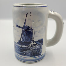 Used, Vintage Delt Blue Pottery Beer Tankard Hand Painted Dutch Windmill 6" for sale  Shipping to South Africa