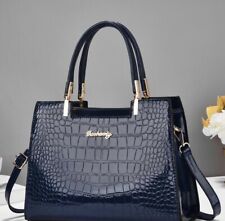 Women’s Navel Blue Alligator Handbag/ Shoulder Bag  Danboaly for sale  Shipping to South Africa