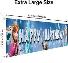 Banner grande congelado feliz aniversário meninas princesa decoração de festa de aniversário, usado comprar usado  Enviando para Brazil