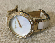 Relógio feminino michael kors mk6400 parker ouro branco mostrador madrepérola cristal, usado comprar usado  Enviando para Brazil