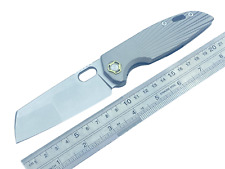 TwoSun Folding Knife TS450-Line-Sand 14C28N Blade Titanium Handle Camping Tool for sale  Shipping to South Africa