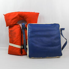 Vtg Red Head Orange Vest Life Jacket Type ll KA-1 Adult And Blue Boat Cushion for sale  Shipping to South Africa