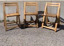 Juego de 3 sillas plegables vintage de madera Aldo Jacober MCM hechas en Rumania 1987 segunda mano  Embacar hacia Argentina