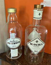 2 EMPTY PURE WHITE HENNESSY & BLANCRUX COGNAC BOTTLES for sale  Shipping to Canada