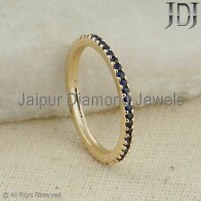 Used, Solid 14k Yellow Gold Ring Natural Blue Sapphire Gemstone Band Stackable Ring for sale  Shipping to South Africa